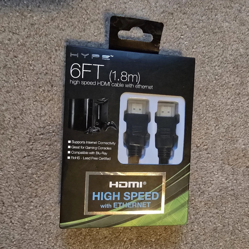 Hype 6FT(1.8M) high Speed HDMI Cable with Ethernet Supports 3D Lead Free New